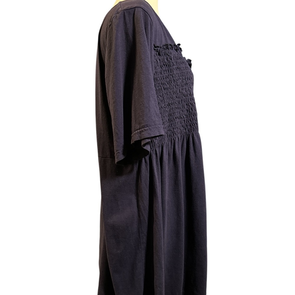 Ellos Blue Short Sleeve Smocked Tunic - Picture 3 of 6
